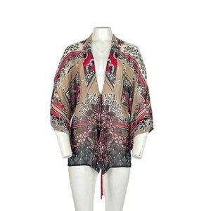 Bebe Floral Kimono Red‎ / Black Size XXS